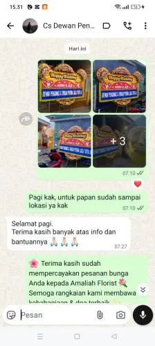 Testimonial Papan Bunga Pernikahan kawasan industri kariangau